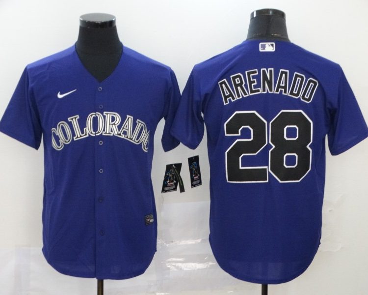 Men's Colorado Rockies Nolan Arenado #28 Purple Baseball Jersey