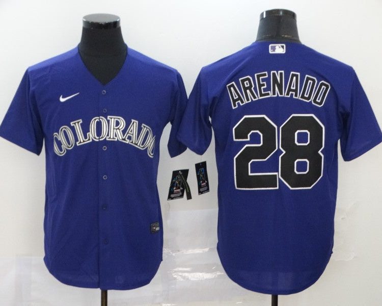 Men's Colorado Rockies Nolan Arenado #28 Purple Baseball Jersey