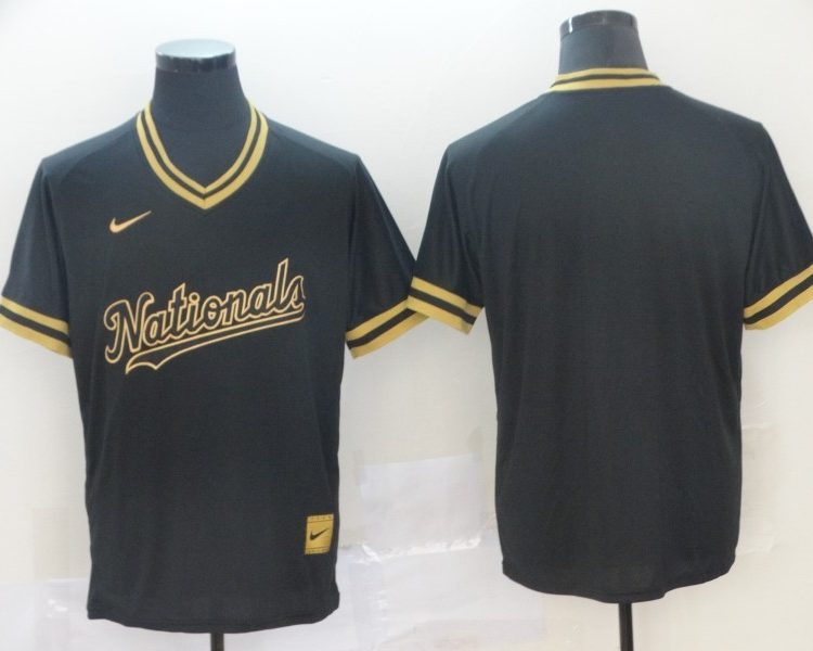 Men's Washington Nationals Black Alternate Authentic Blank Jersey