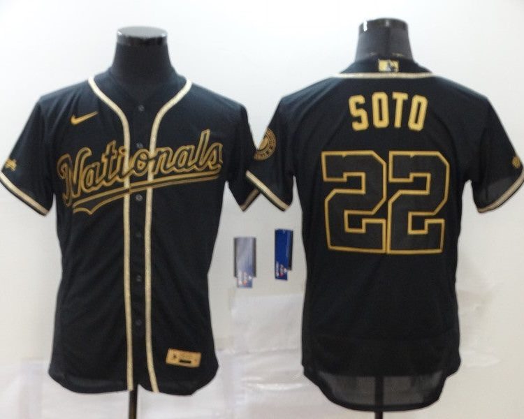 Men's Washington Nationals Juan Soto #22 Black Baseball Jersey