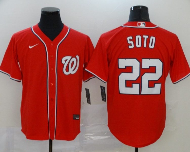 Men's Washington Nationals Juan Soto #22 Red Baseball Jersey