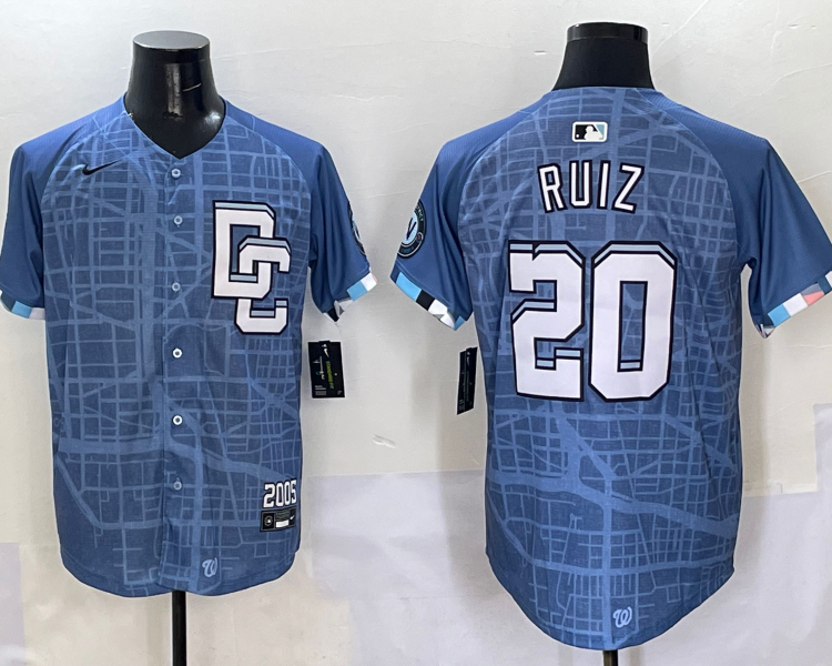 Men's Washington Nationals Keibert Ruiz #20 Blue 2025 City Connect Limited Jersey