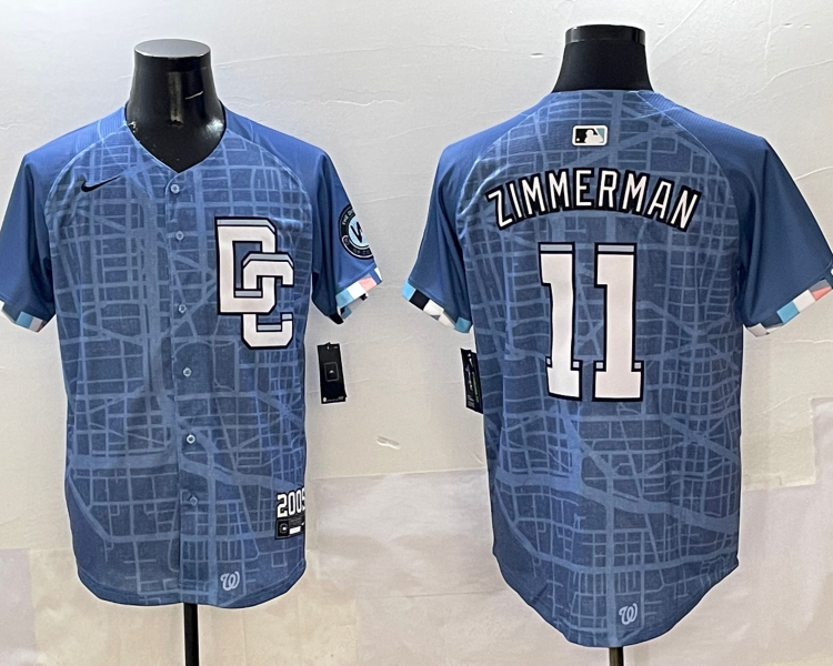 Men's Washington Nationals Ryan Zimmerman #11 Blue 2025 City Connect Limited Jersey