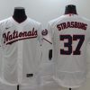 Men's Washington Nationals Stephen Strasburg #37 White Authentic Jersey