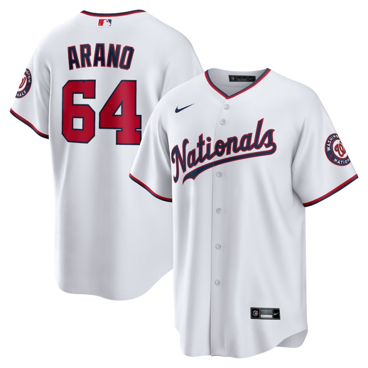 Men's Washington Nationals Victor Arano #64 White Home Jersey