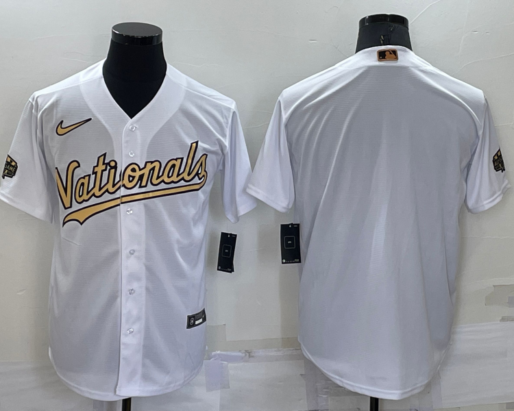 Men's Washington Nationals White Alternate Authentic Blank Jersey