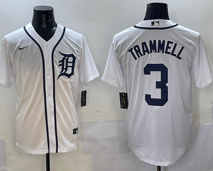Men's Detroit Tigers Alan Trammell #3 White Limited Jersey
