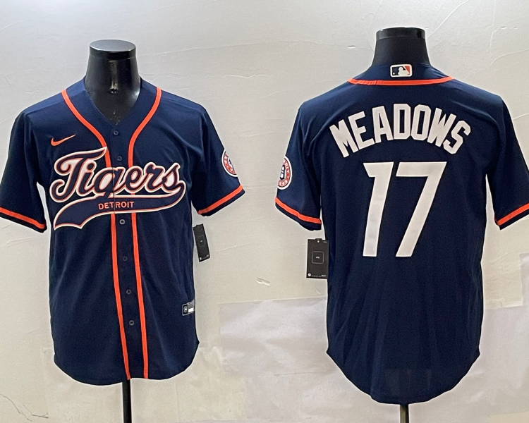 Men's Detroit Tigers Austin Meadows #17 Navy Jersey