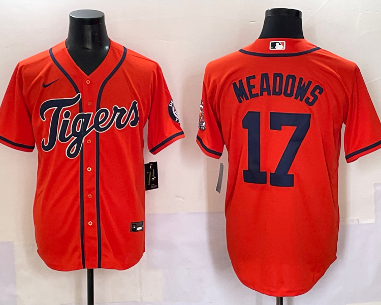 Men's Detroit Tigers Austin Meadows #17 Orange Limited Jersey