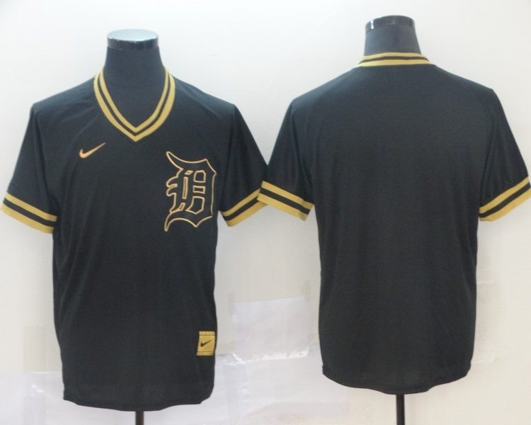 Men's Detroit Tigers Black Blank Jersey