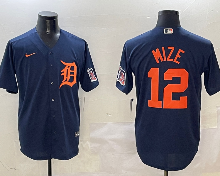 Men's Detroit Tigers Casey Mize #12 Navy Limited Jersey