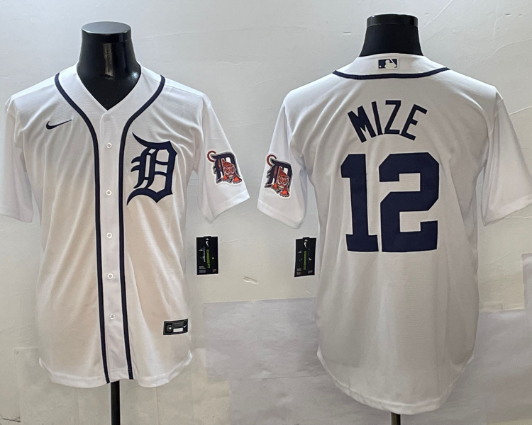 Men's Detroit Tigers Casey Mize #12 White Home Jersey