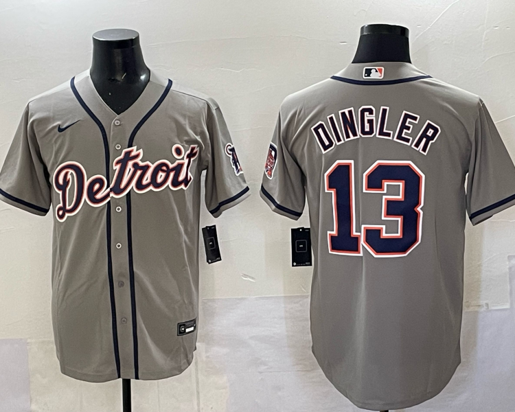 Men's Detroit Tigers Dillon Dingler #13 Gray Limited Jersey