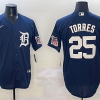Men's Detroit Tigers Gleyber Torres #25 Navy Jersey