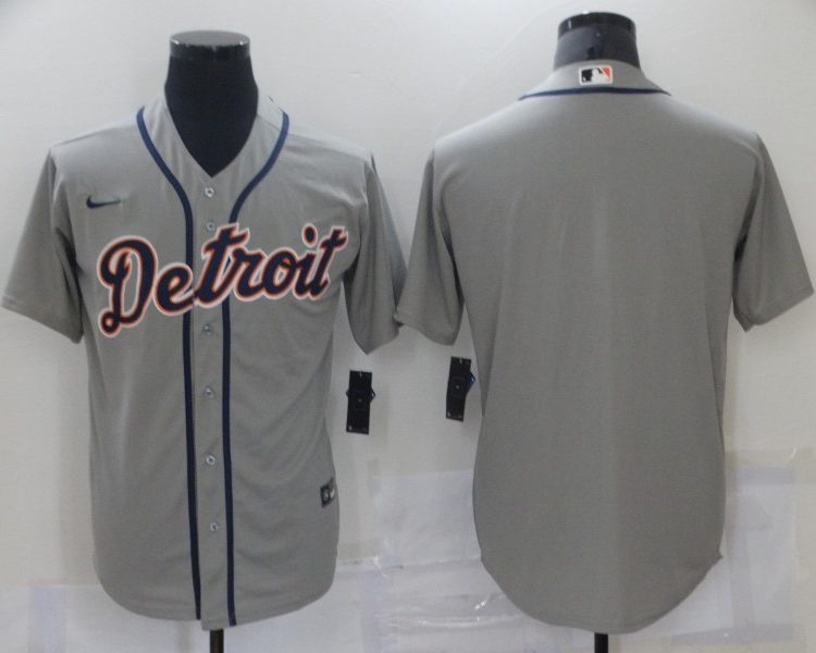 Men's Detroit Tigers Gray Blank Jersey