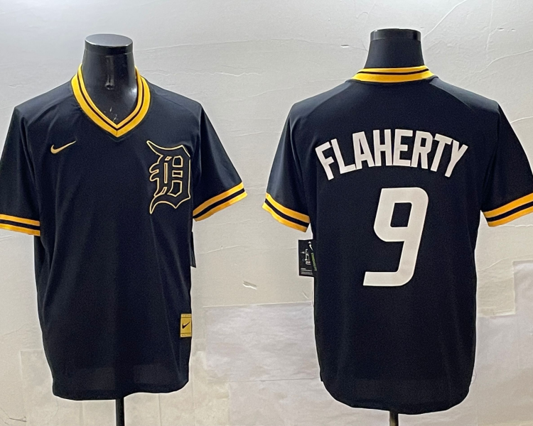 Men's Detroit Tigers Jack Flaherty #9 Black Jersey
