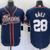 Men's Detroit Tigers Javier Baez #28 Navy Jersey Joint Edition