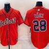 Men's Detroit Tigers Javier Baez #28 Orange Limited Jersey