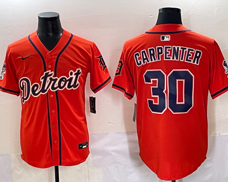 Men's Detroit Tigers Kerry Carpenter #30 Orange Jersey