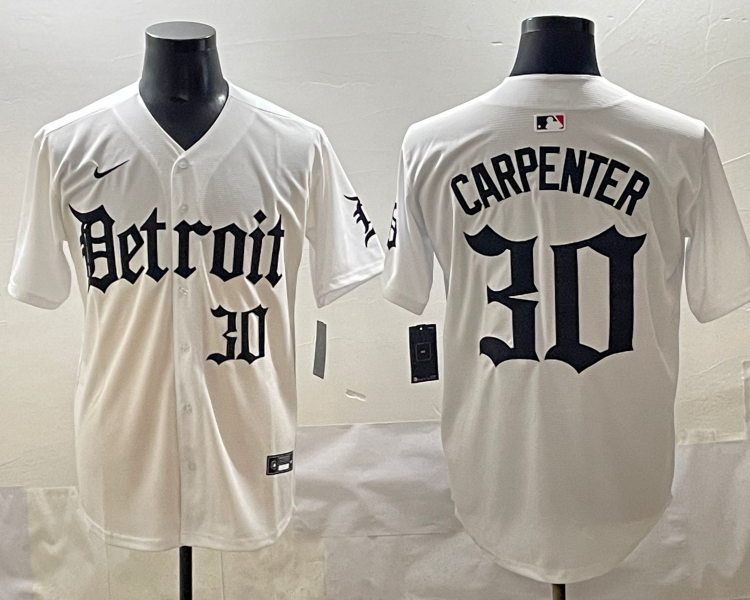 Men's Detroit Tigers Kerry Carpenter #30 White Jersey