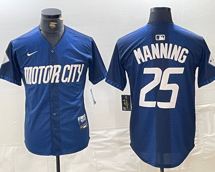 Men's Detroit Tigers Matt Manning #25 Navy 2024 City Connect Limited Jersey