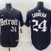 Men's Detroit Tigers Miguel Cabrera #24 Black Jersey