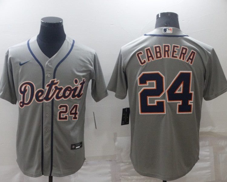Men's Detroit Tigers Miguel Cabrera #24 Gray Jersey