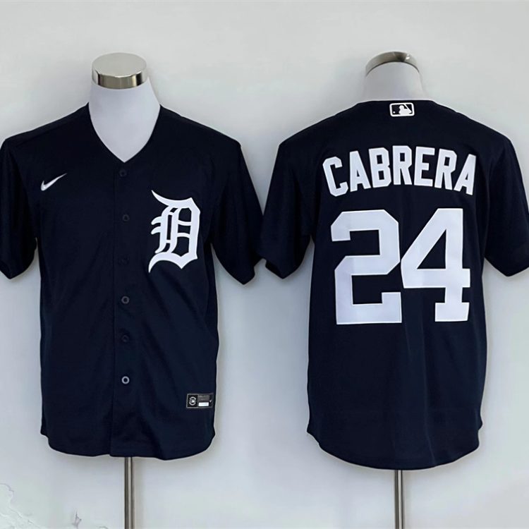 Men's Detroit Tigers Miguel Cabrera #24 Navy Jersey