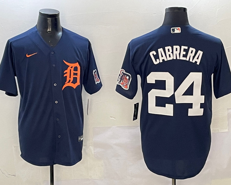 Men's Detroit Tigers Miguel Cabrera #24 Navy Limited Jersey