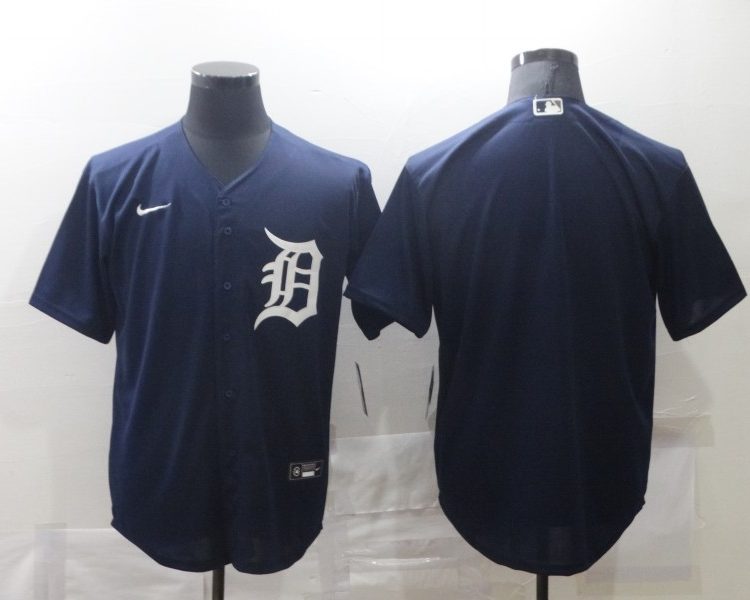 Men's Detroit Tigers Navy Alternate Blank Jersey