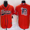 Men's Detroit Tigers Orange Jersey Joint Edition