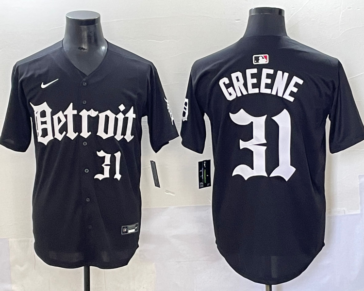 Men's Detroit Tigers Riley Greene #31 Black Jersey