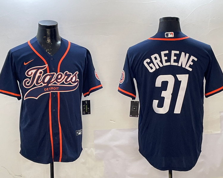Men's Detroit Tigers Riley Greene #31 Navy Jersey