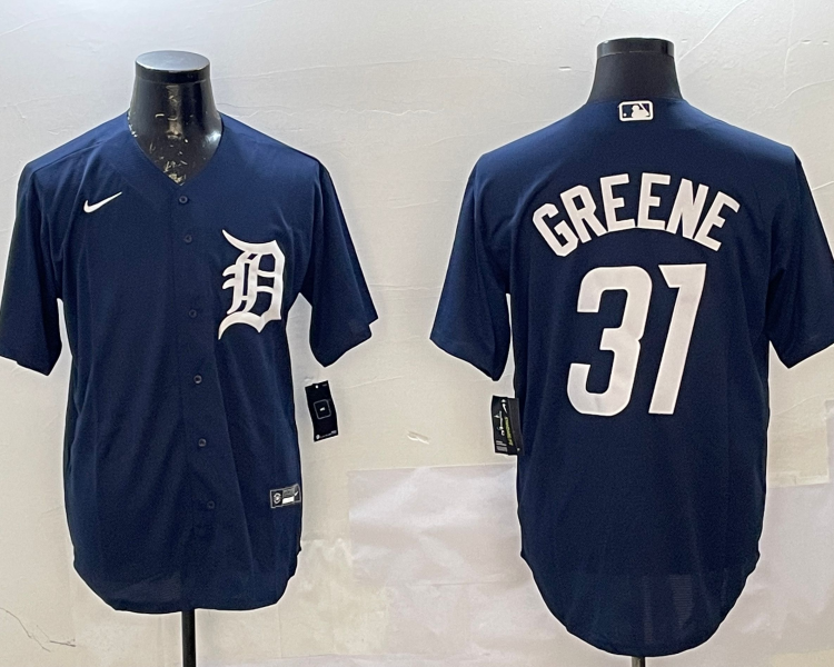 Men's Detroit Tigers Riley Greene #31 Navy Jersey