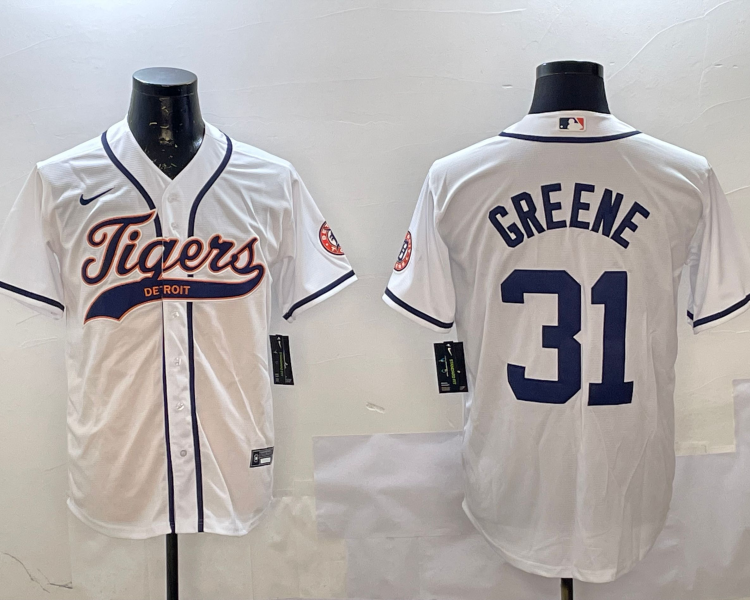 Men's Detroit Tigers Riley Greene #31 White Jersey