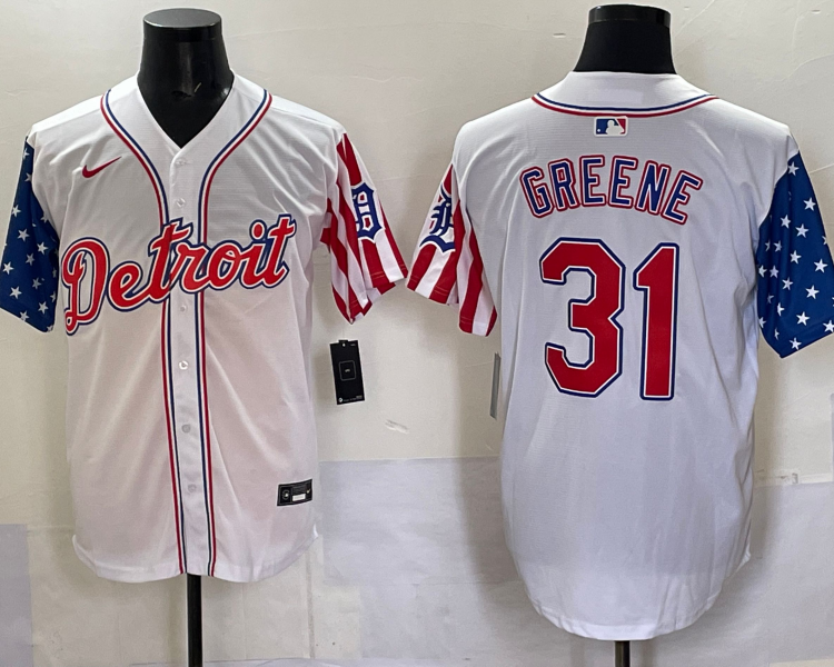 Men's Detroit Tigers Riley Greene #31 White Limited Jersey