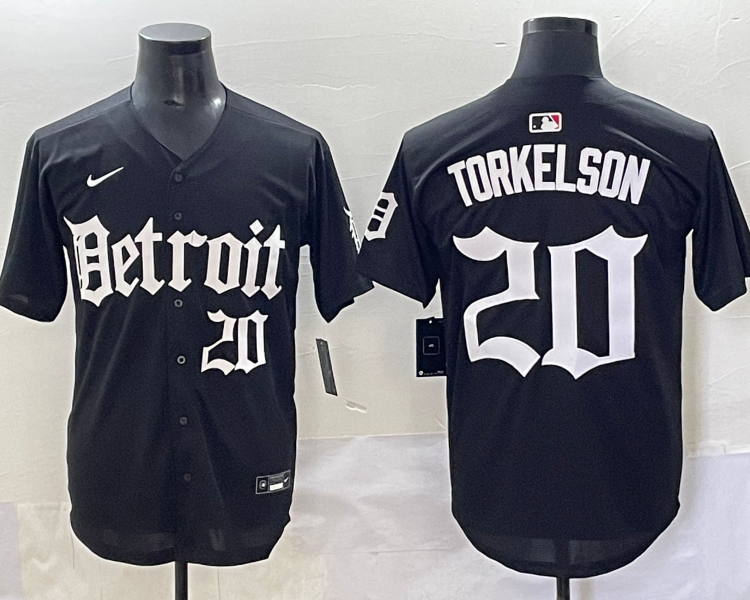 Men's Detroit Tigers Spencer Torkelson #20 Black Jersey