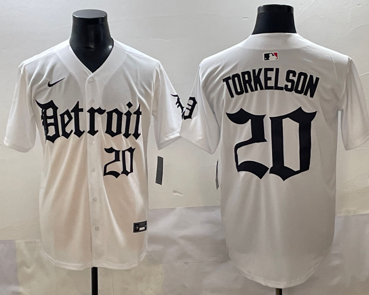 Men's Detroit Tigers Spencer Torkelson #20 White Jersey