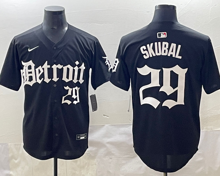 Men's Detroit Tigers Tarik Skubal #29 Black Jersey