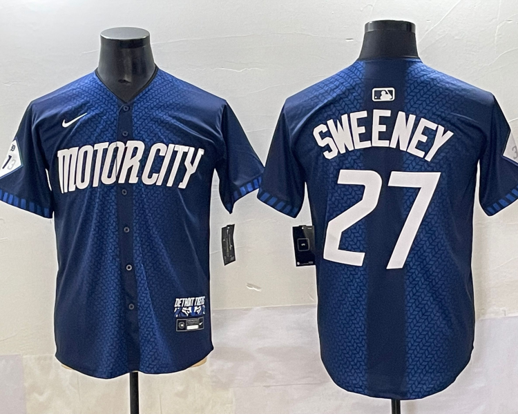 Men's Detroit Tigers Trey Sweeney #27 Navy 2024 City Connect Limited Jersey