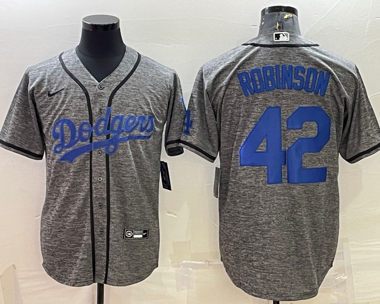 Men's Brooklyn Dodgers Jackie Robinson Nike Gray Alternate Cooperstow