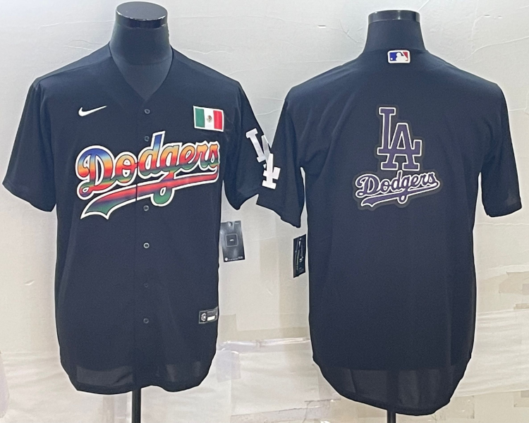 Men's Los Angeles Dodgers Black Blank Jersey