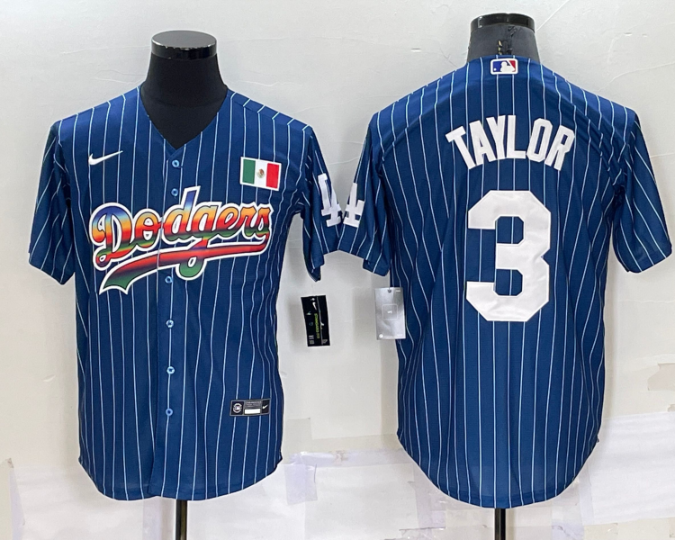 Men's Los Angeles Dodgers Chris Taylor #3 Blue Authentic Jersey