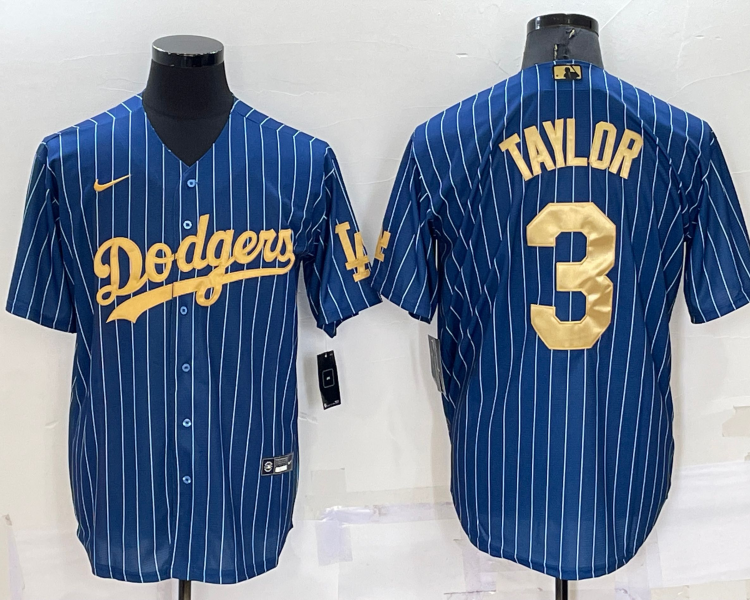 Men's Los Angeles Dodgers Chris Taylor #3 Blue Stitched Jersey