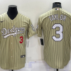 Men's Los Angeles Dodgers Chris Taylor #3 Gold Baseball Jersey