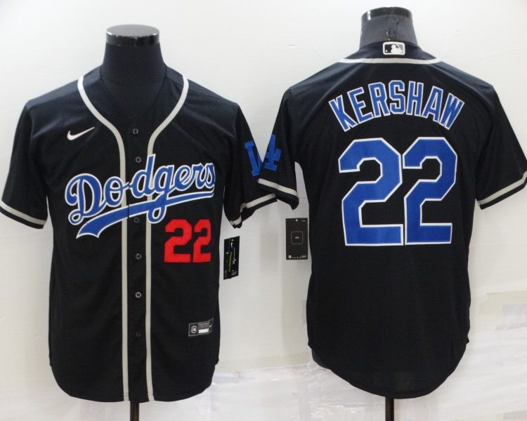 Men's Los Angeles Dodgers Clayton Kershaw #22 Black Jersey