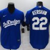 Men's Los Angeles Dodgers Clayton Kershaw #22 Blue Stitched Jersey
