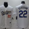 Men's Los Angeles Dodgers Clayton Kershaw #22 White Stitched Jersey