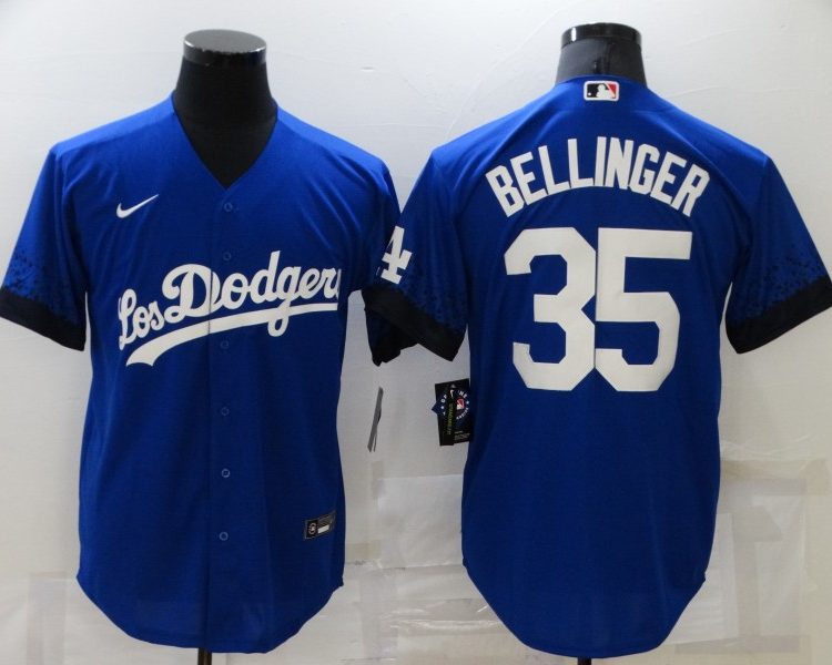 Men's Los Angeles Dodgers Cody Bellinger #35 Blue Stitched Jersey