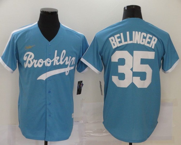 Men's Los Angeles Dodgers Cody Bellinger #35 Light Blue Baseball Jersey